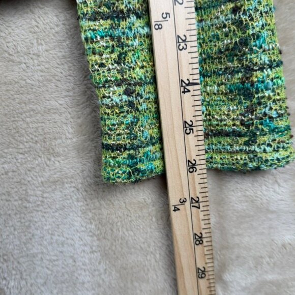 St John Knit Jacket Blazer Green Plaid Woven Women's EUC Approx Sz 4 Old Money - Picture 7 of 8